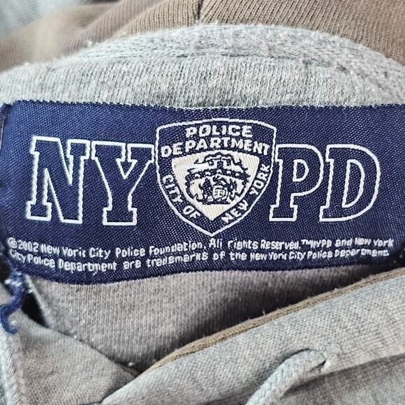 NYPD Hoodie Men’s Large Gray Made in Korea NYC Police Blue Lives New York - Picture 8 of 11